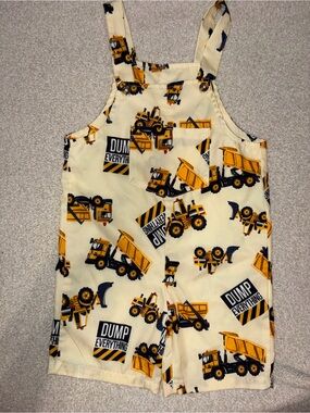 Unbranded Yellow Construction Truck Shortalls for Kids